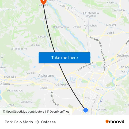 Caio Mario Park to Cafasse map
