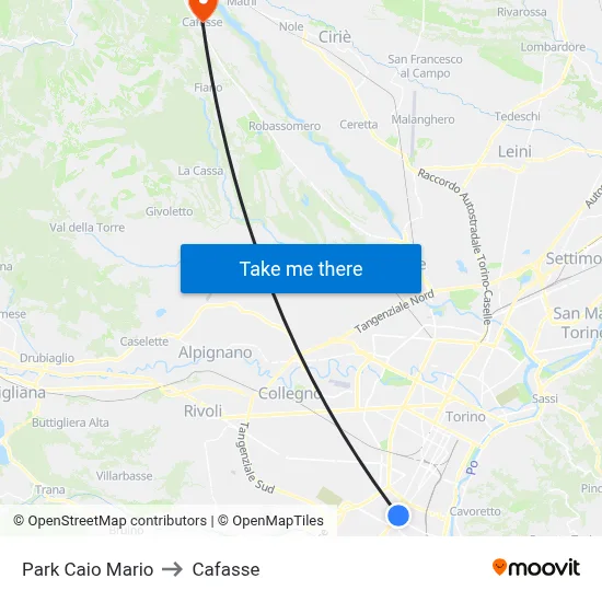 Caio Mario Park to Cafasse map