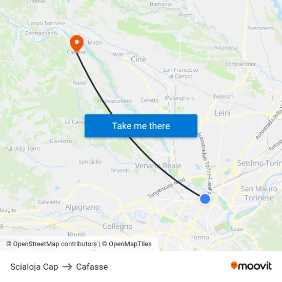 Scialoja Cap to Cafasse map