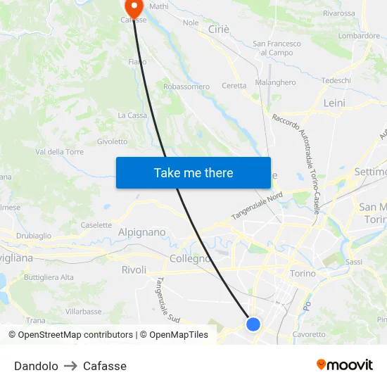 Dandolo to Cafasse map