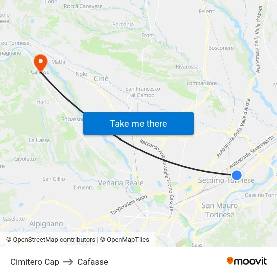 Cemetery Terminal to Cafasse map