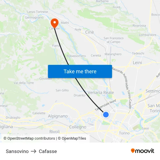 Sansovino to Cafasse map