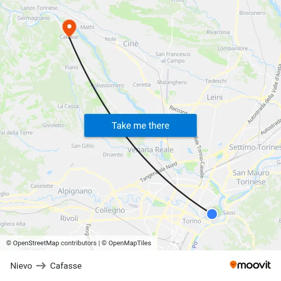 Nievo to Cafasse map