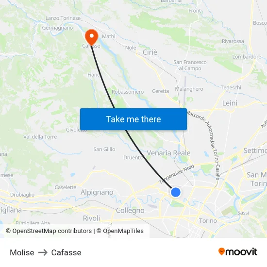Molise to Cafasse map