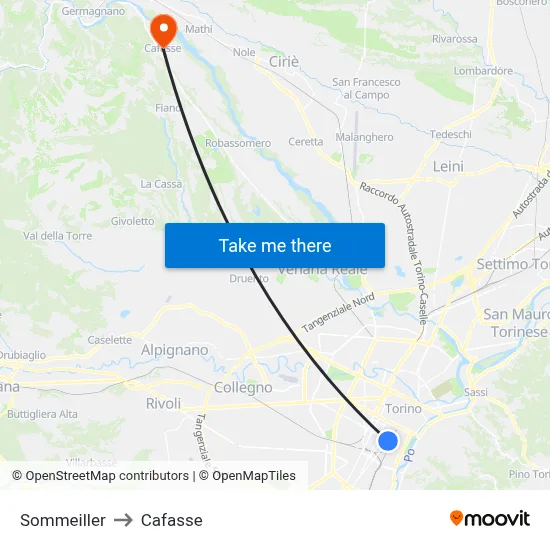Sommeiller to Cafasse map