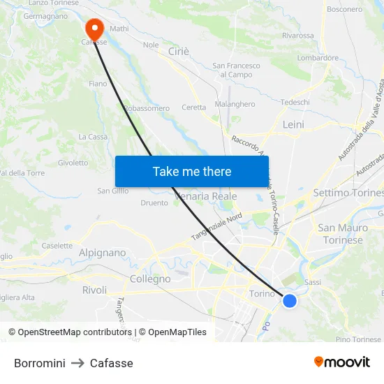 Borromini to Cafasse map