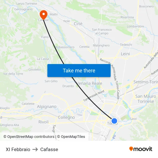 11th February to Cafasse map