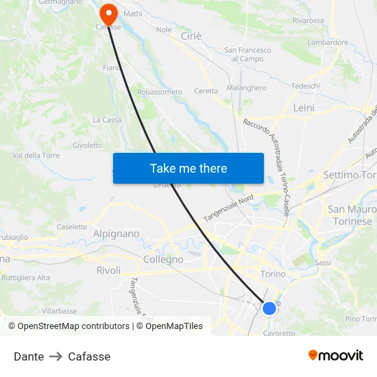 Dante to Cafasse map