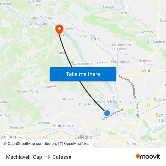 Machiavelli Terminal to Cafasse map