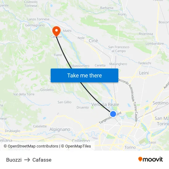 Buozzi to Cafasse map