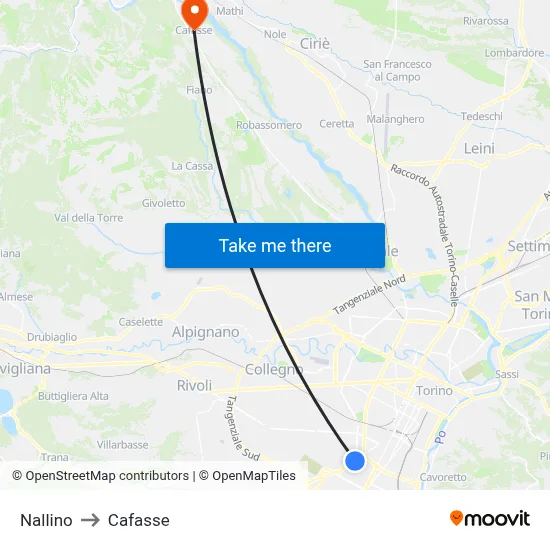 Nallino to Cafasse map