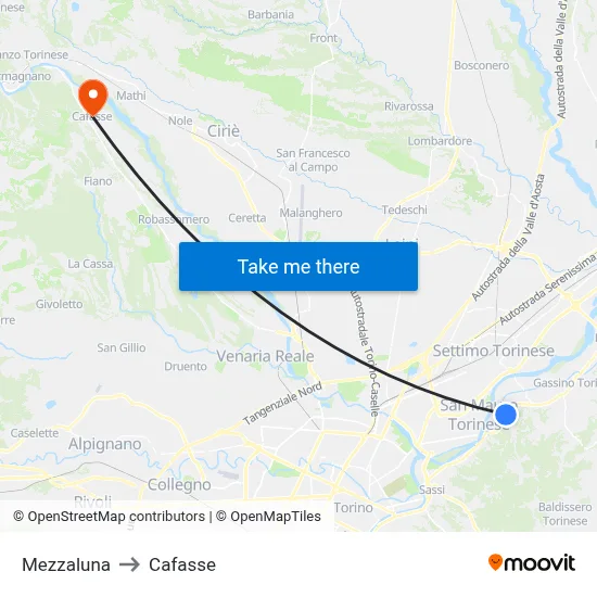 Half Moon to Cafasse map