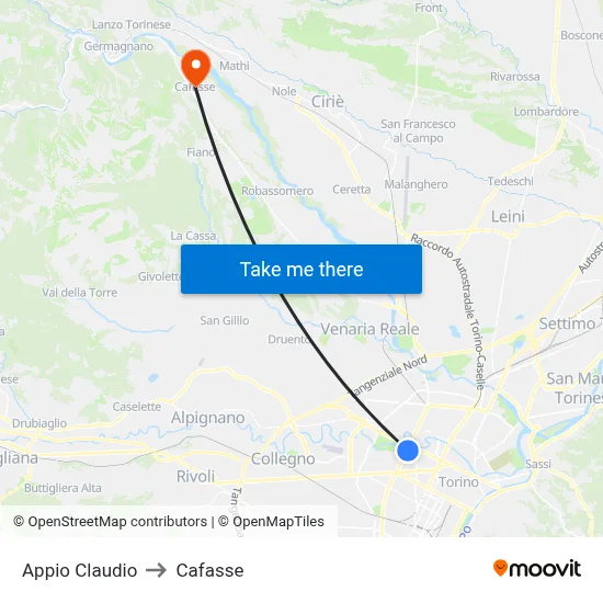 Appio Claudio to Cafasse map