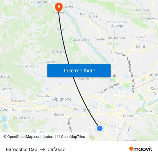 Barocchio Cap to Cafasse map