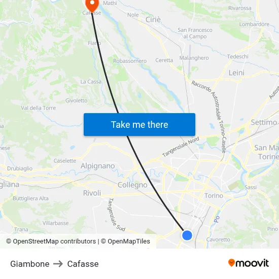 Giambone to Cafasse map