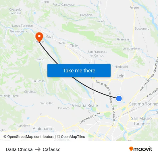 Dalla Chiesa to Cafasse map