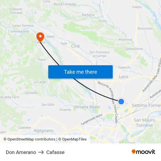 Don Amerano to Cafasse map