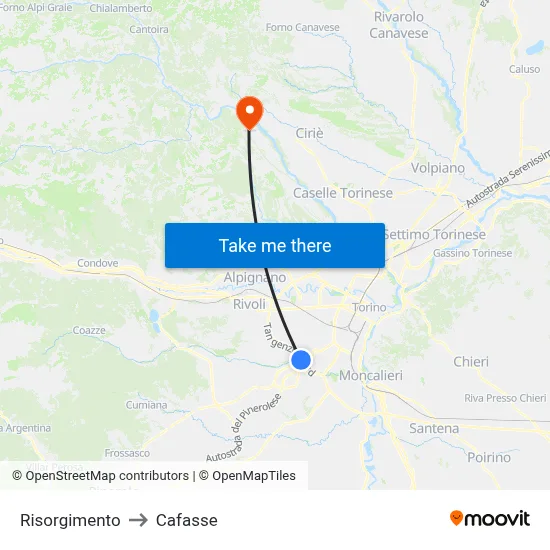 Risorgimento to Cafasse map