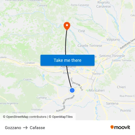 Gozzano to Cafasse map