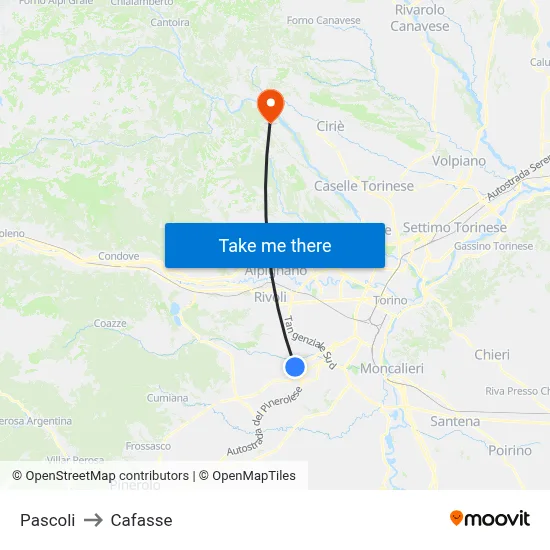 Pascoli to Cafasse map