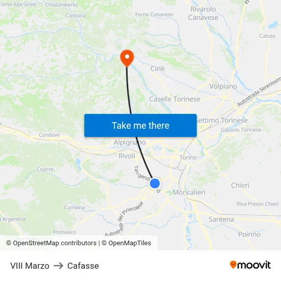 8th March to Cafasse map