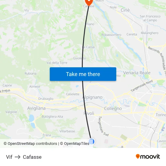 Vif to Cafasse map