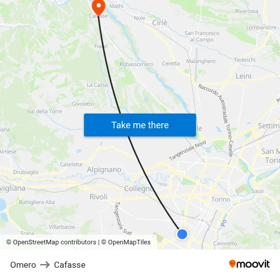 Omero to Cafasse map