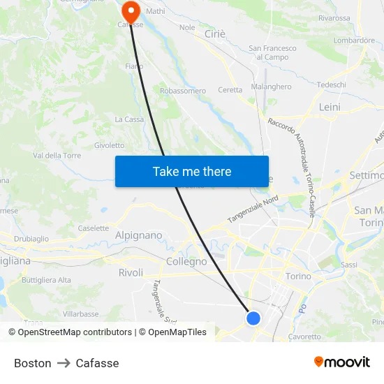 Boston to Cafasse map