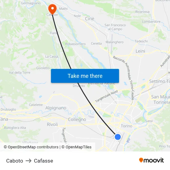 Caboto Street to Cafasse map