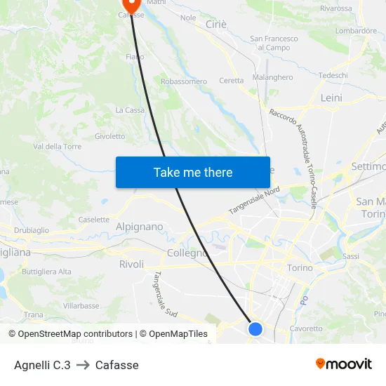 Agnelli C.3 to Cafasse map