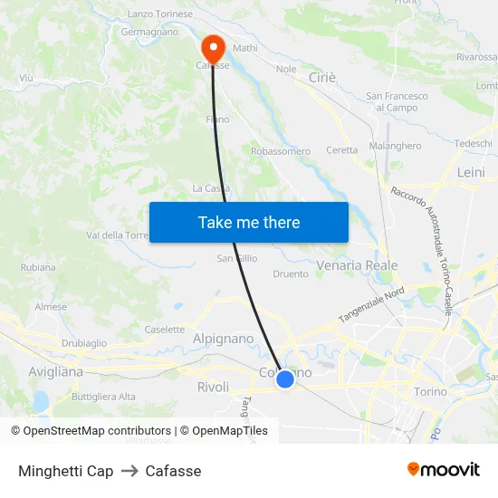 Minghetti Terminal to Cafasse map