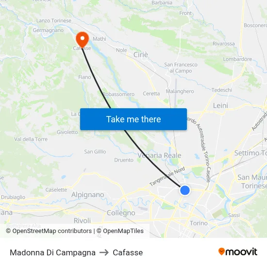 Madonna of Countryside to Cafasse map