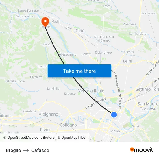 Breglio to Cafasse map