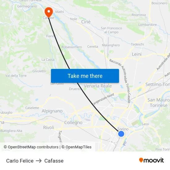 Carlo Felice Cap to Cafasse map