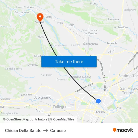 Church of Health to Cafasse map