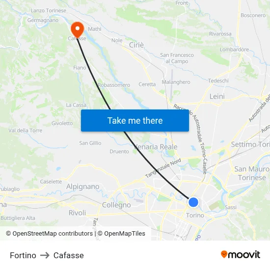 Fortino to Cafasse map