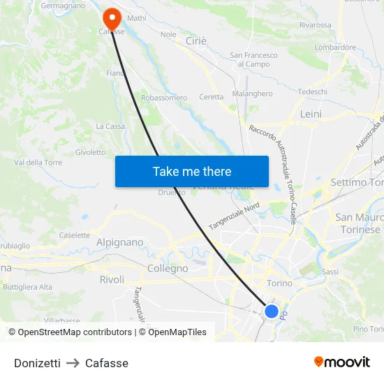 Donizetti to Cafasse map
