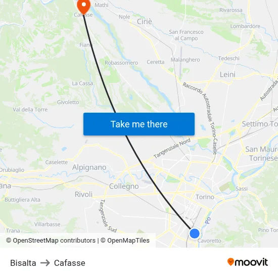 Bisalta to Cafasse map