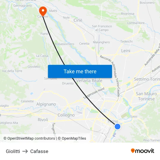 Giolitti to Cafasse map