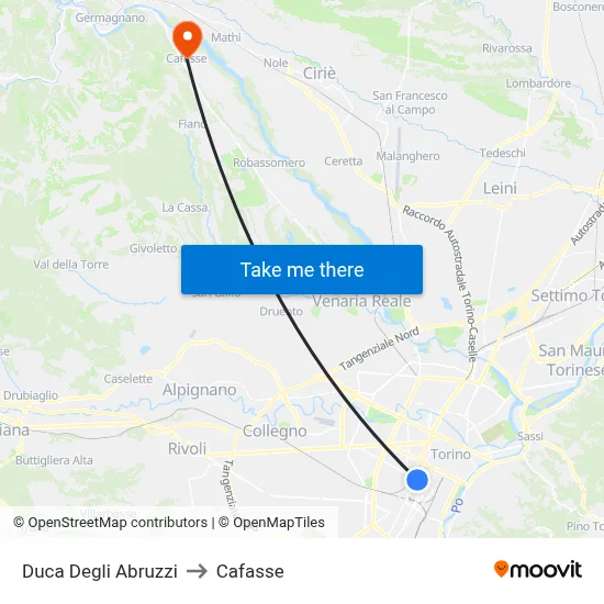 Duke of the Abruzzi to Cafasse map