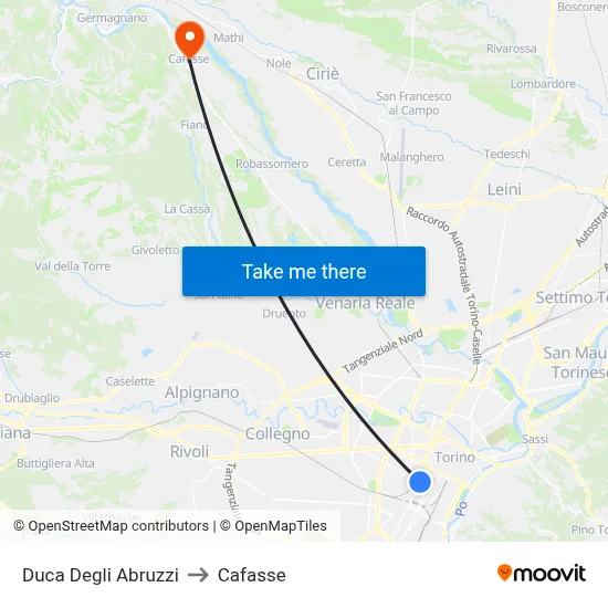 Duke of the Abruzzi to Cafasse map