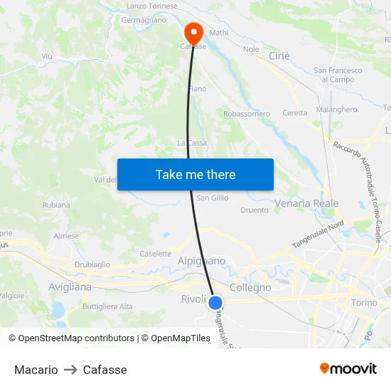 Macario to Cafasse map