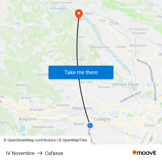 IV November to Cafasse map