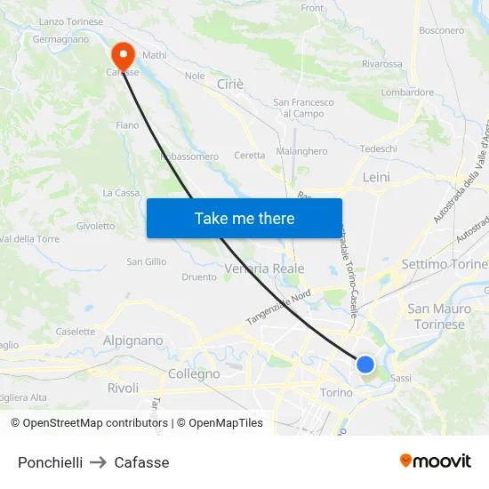 Ponchielli to Cafasse map