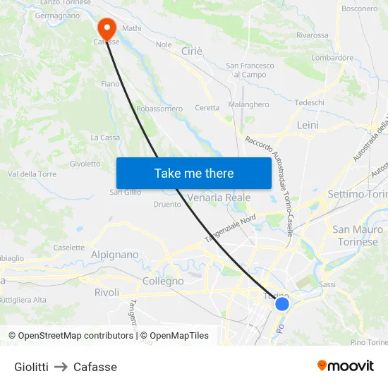 Giolitti to Cafasse map