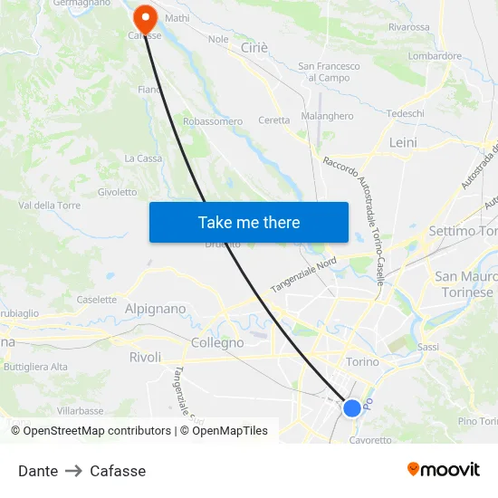 Dante to Cafasse map