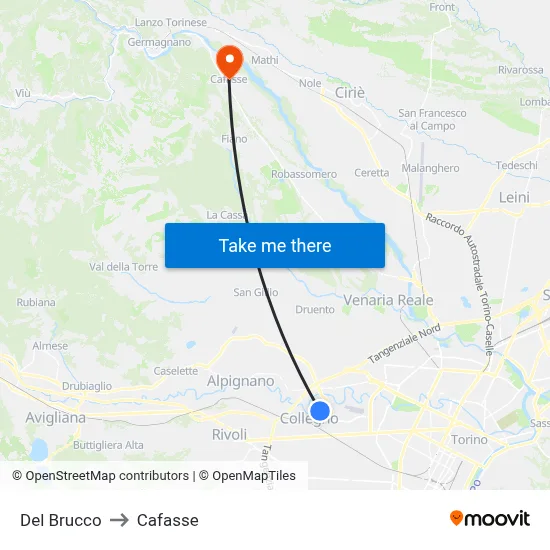 Del Brucco to Cafasse map