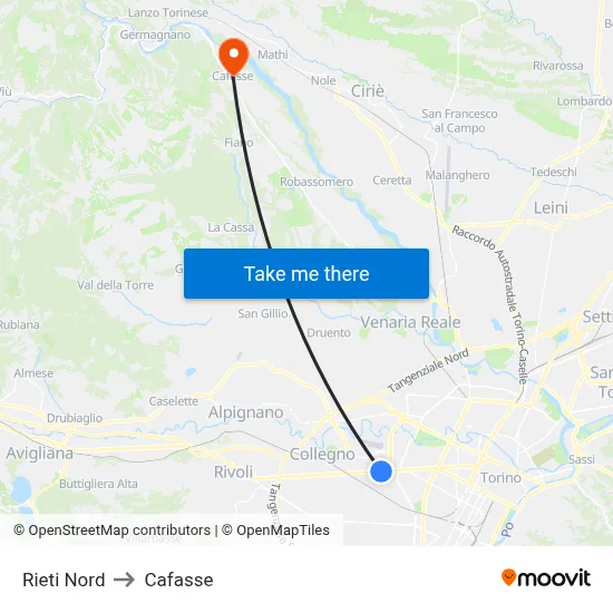 North Rieti to Cafasse map