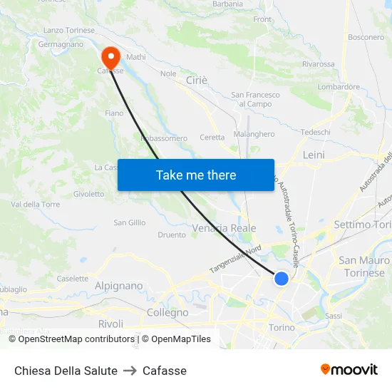 Church of Health to Cafasse map