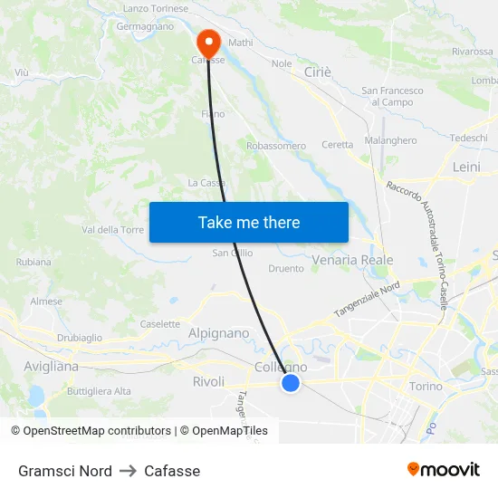 Gramsci North to Cafasse map